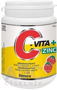 Vitabalans C-VITA + ZINC tbl (jahodová príchuť) 1x120 ks