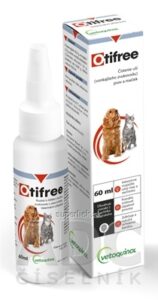 Otifree roztok na čistenie uší psov a mačiek 1x60 ml