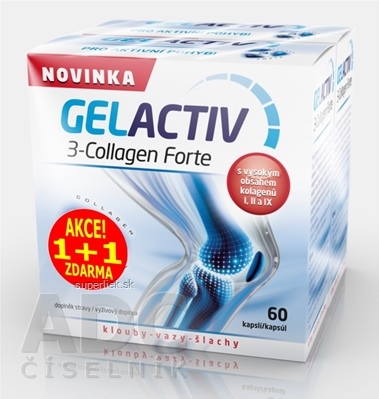 GELACTIV 3-Collagen Forte Akcia 1+1 cps 60+60 zadarmo (120 ks), 1x1 set