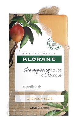 KLORANE SHAMPOOING SOLIDE Á LA MANGUE tuhý šampón s mangom pre suché vlasy 1x80 g