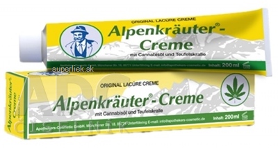 Apothhekers-Cosmetic Alpenkräuter - Creme bylinkový krém s konopným olejom a diablovým pazúrom 1x200 ml