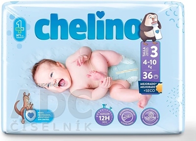 CHELINO T3 detské plienky (4-10 kg) s dermo ochranou 1x36 ks