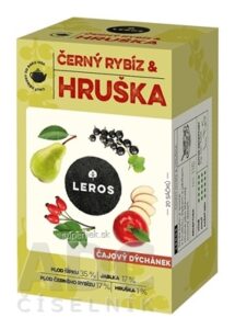 LEROS ČAJOVÁ CHVÍĽKA ČIERNA RÍBEZĽA & HRUŠKA ovocný čaj aromatizovaný, nálevové vrecká 20x2,5 g (50 g)
