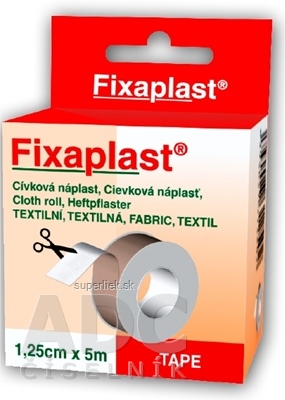 FIXAplast Cievková náplasť textilná 1,25cm x 5m, 1x1 ks