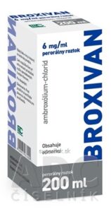 BROXIVAN 6 mg/ml perorálny roztok sol por (fľ.skl.hnedá+plast.odmer.) 1x200 ml