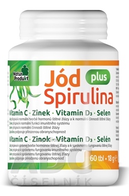 NaturProdukt Jód plus Spirulina tbl (vitamín C+ Zinok + vitamín D + Selén) 1x60 ks