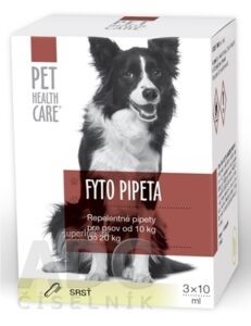 PET HEALTH CARE FYTO PIPETA repelentná, pre psov od 10 kg do 20 kg, 3x10 ml