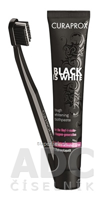 CURAPROX Black is White + CS 5460 zubná pasta 90 ml + zubná kefka CS 5460 1 ks, 1x1 set