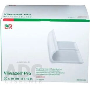Vliwazell Pro Krytie na rany superabsorpčné, sterilné, 20x40 cm, 1x10 ks