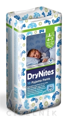HUGGIES DRY NITES MEDIUM PRE CHLAPCOV (4-7 rokov) plienkové nohavičky 17-30 kg 1x10 ks