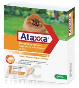 Ataxxa 200 mg/40 mg (psy do 4kg) sol 1x0,4 ml