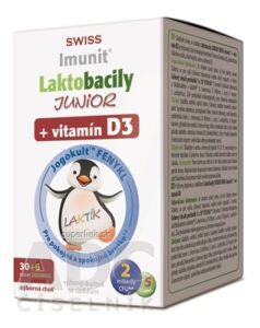 Laktobacily JUNIOR SWISS Imunit + vitamín D3 tbl 30+6 zadarmo (36 ks)