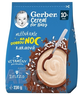Gerber Cereal Mliečna KAŠA Dobrú noc Kakaová (od ukonč. 10. mesiaca) 1x230 g