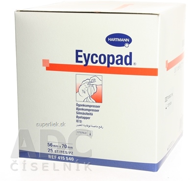 Eycopad očný kompres sterilný (5,6cm x 7cm) 1x25 ks