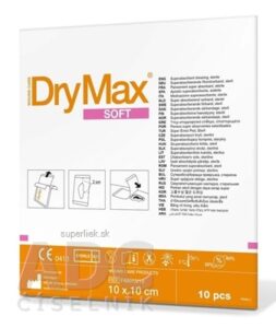 DryMax SOFT sterilné krytie superabsorpčné, veľkosť 10x10 cm, 1x10 ks