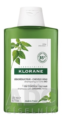 KLORANE SHAMPOOING à l'Ortie BIO šampón s bio žihľavou, mastné vlasy 1x200 ml