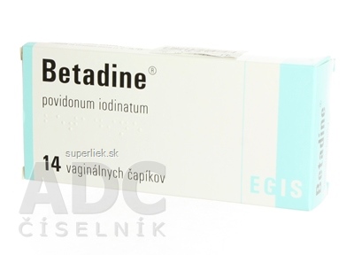 Betadine 200 mg vaginálne čapíky sup vag (fólia PVC/PE) 1x14 ks