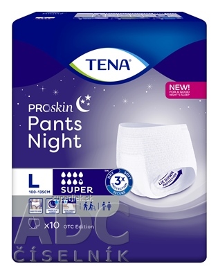 TENA Pants Night Super L naťahovacie inkontinenčné nohavičky na noc 1x10 ks