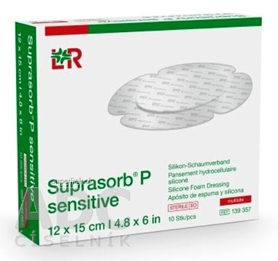 SUPRASORB P SENSITIVE silikónový penový obväz, Multisite, (12x15 cm) 1x10 ks