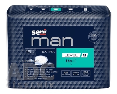 SENI MAN Extra Level 3 vložky urologické pre mužov, savosť 500 ml, 1x15 ks