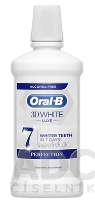 Oral-B 3D WHITE Luxe PERFECTION ústna voda, bez alkoholu 1x500 ml