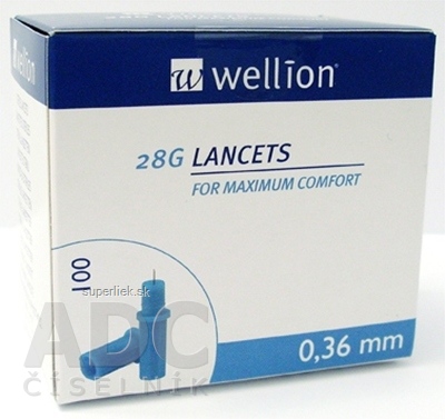 Wellion LANCETS 28G - Lanceta sterilná priemer 0,36 mm (WELL208) 1x100 ks