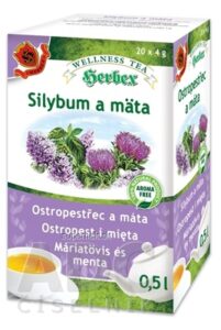 HERBEX Silybum a mäta bylinná zmes (wellness tea) 20x4 g (80 g)