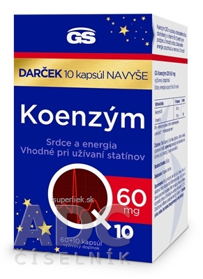 GS Koenzým Q10 60 mg darček 2023 cps 60+10 navyše (70 ks)