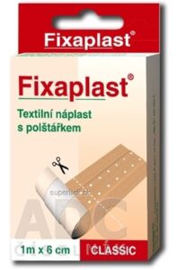 FIXAplast CLASSIC náplasť textilná a vankúšikom 1m x 6cm, 1x1 ks