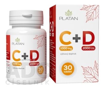 PLATAN Vitamín C 1000 mg + D 2000 I.U. tbl s postupným uvoľňovaním 1x30 ks