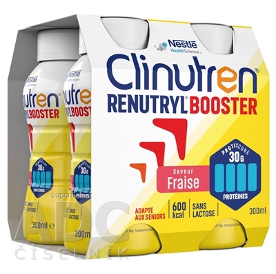Clinutren RENUTRYL BOOSTER sol, jahodová príchuť 4x300 ml (1200 ml)