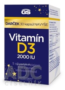 GS Vitamín D3 2000 IU darček 2023 cps 90+30 navyše (120 ks)