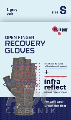 Pulsaar Active Rukavice na zotavenie (Open Finger Recovery Gloves) veľkosť S, 1x1 pár