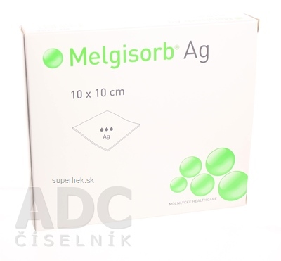 Melgisorb Ag 10x10 cm antimikrobiálny alginátový obväz 1x10 ks