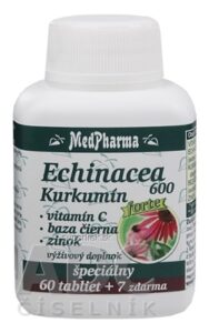 MedPharma ECHINACEA 600 Forte - Kurkumín tbl 60+7 zdarma (67 ks )