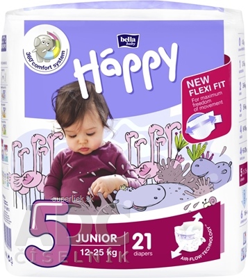 bella HAPPY 5 JUNIOR detské plienky (12-25 kg) 1x21 ks