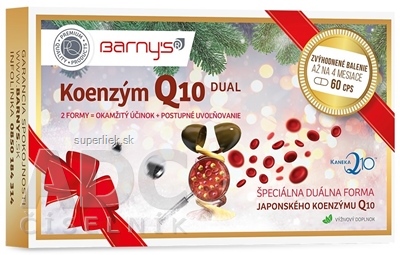 Barny's KOENZÝM Q10 DUAL 60 mg cps (Vianočné balenie) 2x30 (60 ks)