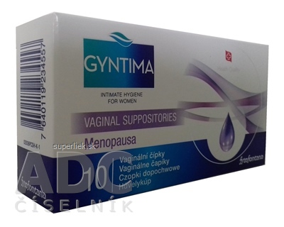 Fytofontana GYNTIMA Menopausa Vaginálne čapíky (inov.2019) 1x10 ks