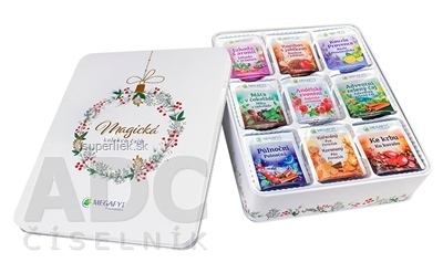 MEGAFYT MAGICKÁ kolekcia čajov plechová krabica (9 druhov po 8 vrecúšok, 72 ks) 1x144 g