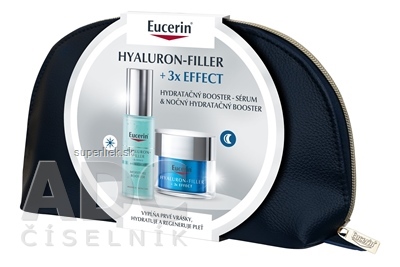 Eucerin Kazeta HYALURON-FILLER + 3xEFFECT hydratačný booster sérum 30 ml + nočný hydratačný booster 50 ml (Vianoce 2023) 1x1 set