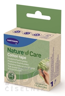 Nature Care Cotton tape fixačná páska 2,5 cm x 5 m, 1x1 ks