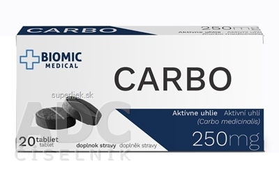BIOMIC CARBO Aktívne uhlie 250 mg tbl 1x20 ks