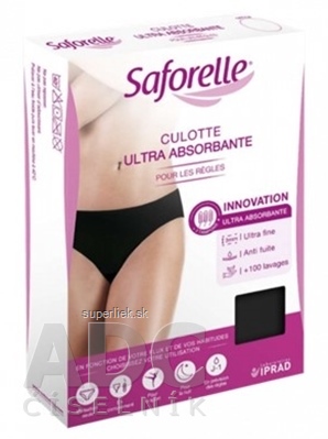 Saforelle CULOTTE ULTRA ABSORBANTE 44 menštruačné nohavičky, čierna farba 1x1 ks