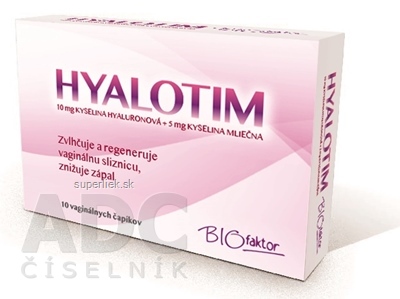 BIOfaktor HYALOTIM vaginálne čapíky s obsahom kyseliny mliečnej a kyseliny hyalurónovej 1x10 ks