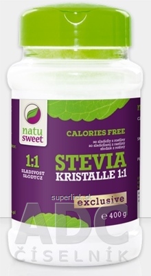 NATUSWEET STEVIA KRISTALLE 1:1 sladidlo, práškové 1x400 g