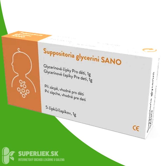 Suppositoria Glycerini SANO Pre deti 1g glycerínové čapíky 1x5 ks
