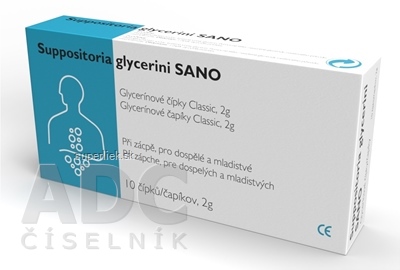 Suppositoria Glycerini SANO Classic 2g glycerínové čapíky 1x10 ks