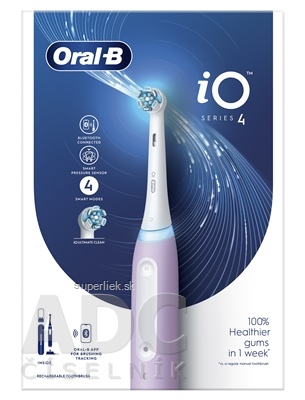 Oral-B iO SERIES 4 Lavender elektrická zubná kefka + držiak + puzdro, 1x1 set
