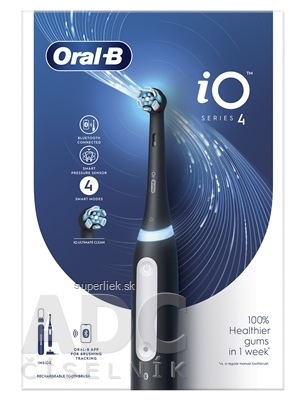 Oral-B iO SERIES 4 Black elektrická zubná kefka+ držiak + cestovné puzdro, 1x1 set