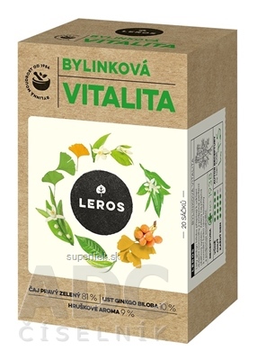 LEROS BYLINKOVÁ VITALITA zelený čaj aromatizovaný, ochutený, nálevové vrecúška 20x2 g (40 g)